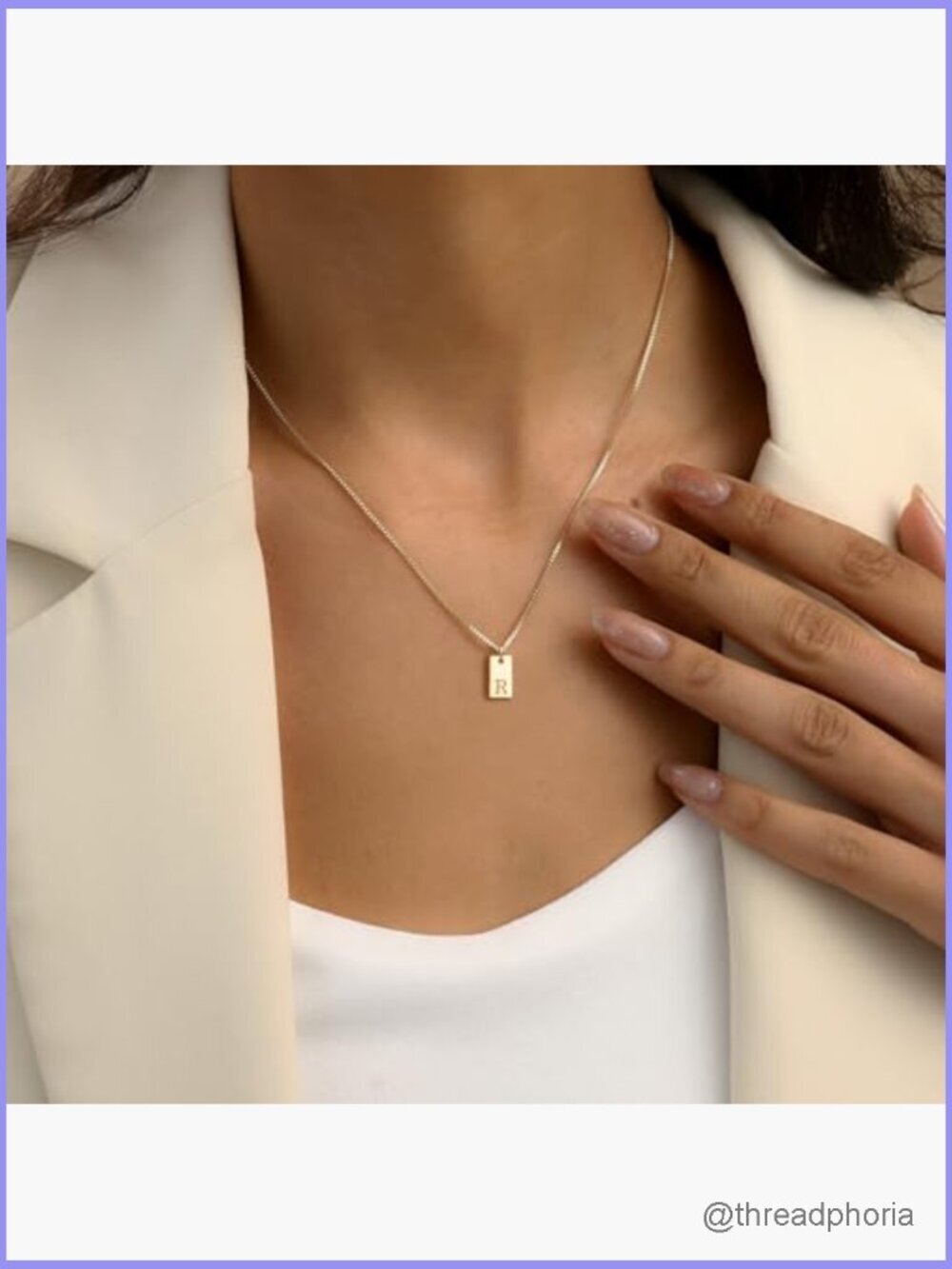 14K Gold Plated Letter Initial Necklace Dainty Pendant - Picture 3 of 7